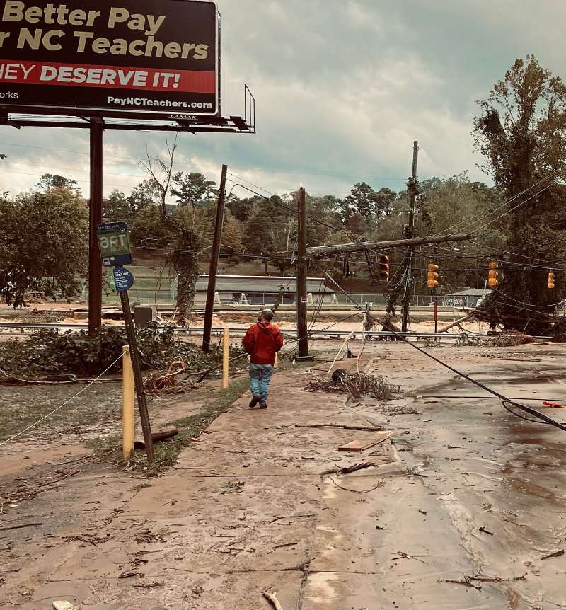 Damage from Hurricane Helene. FEMA contracting for disaster response and recovery.